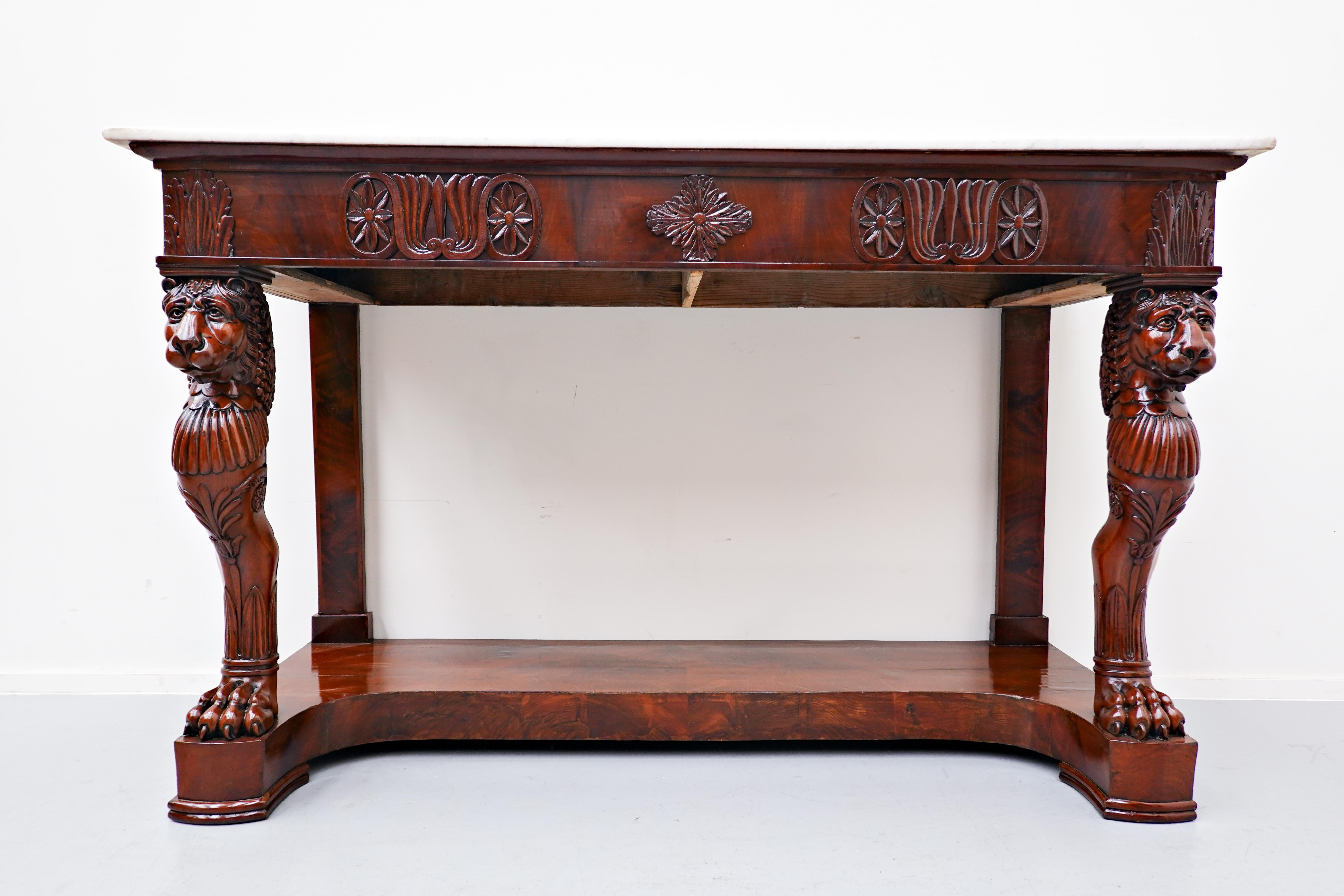 Large Italian Console, Empire, Mahogany 11