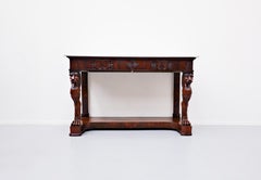 Large Italian Console, Empire, Mahogany