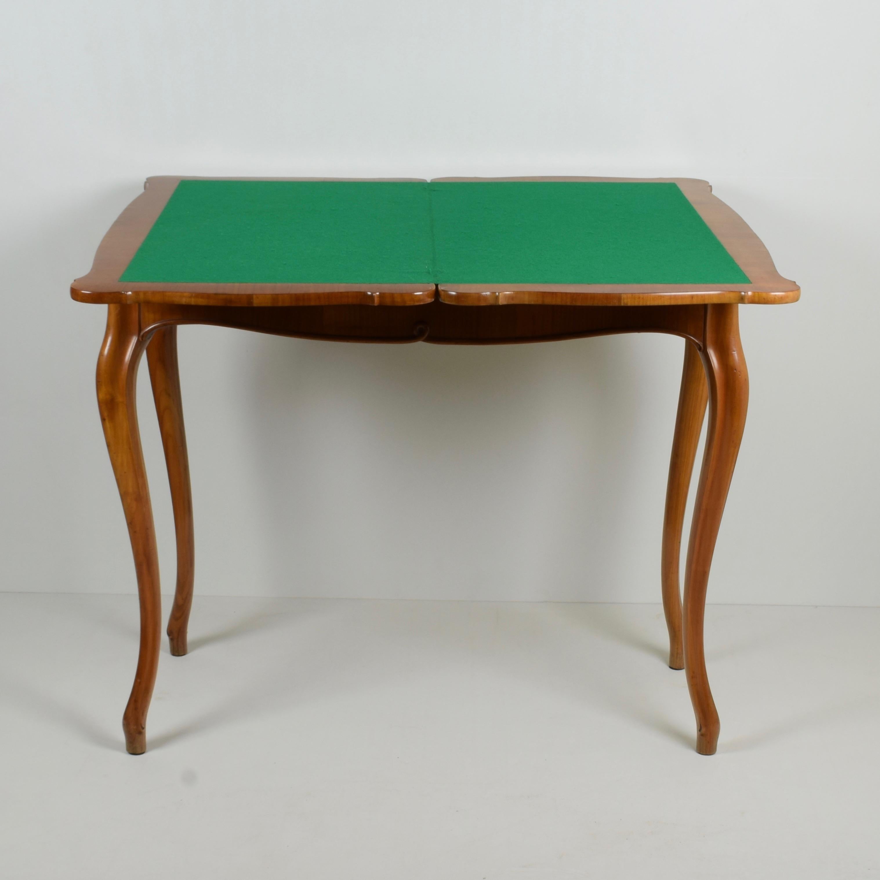 Louis Philippe Italian Console Game Table in Cherry Wood, Mid-19th Century
