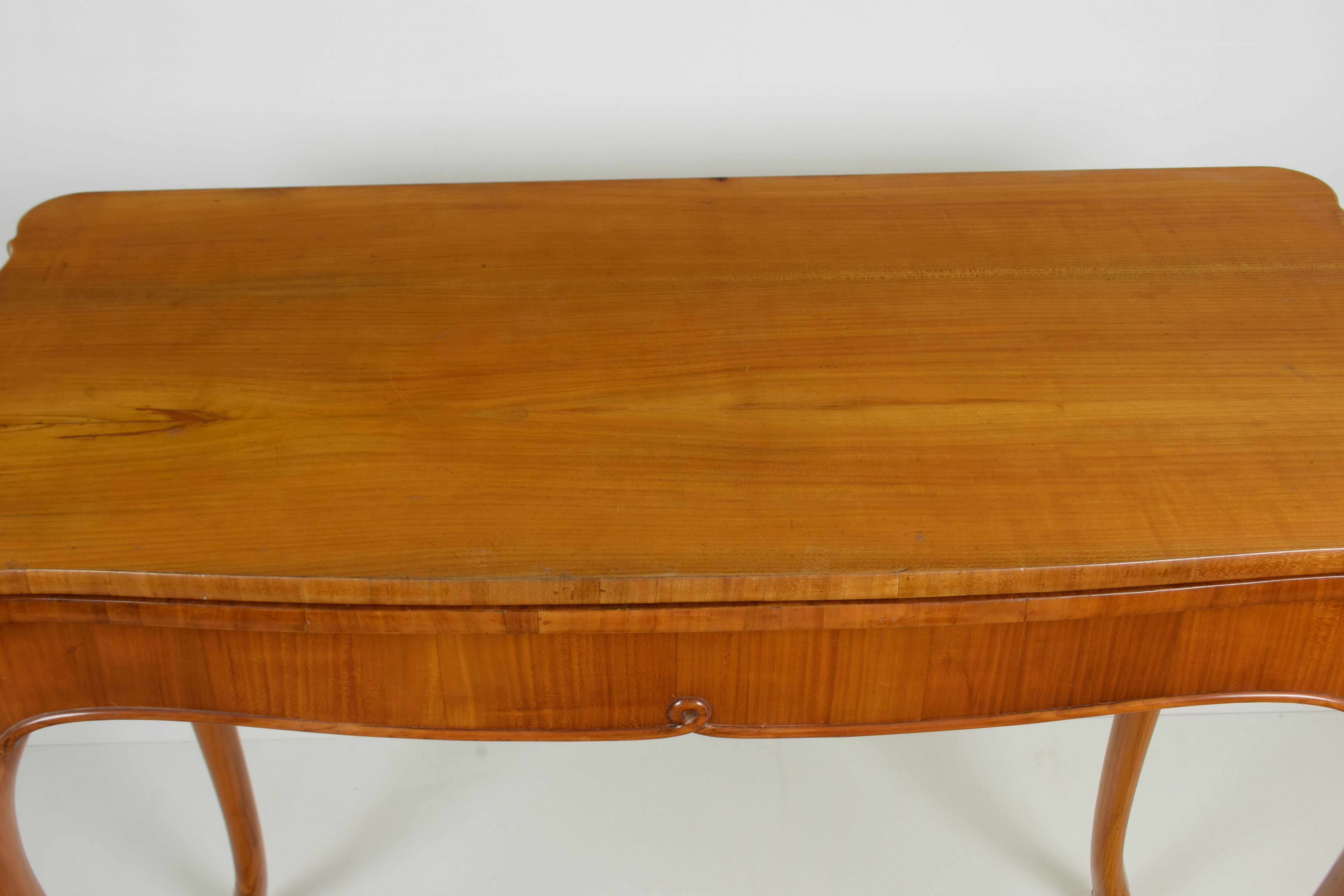 Italian Console Game Table in Cherry Wood, Mid-19th Century For Sale 1