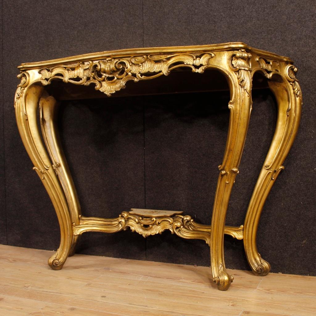 Italian Console in Lacquered, Gilded and Painted Wood from 20th Century 6