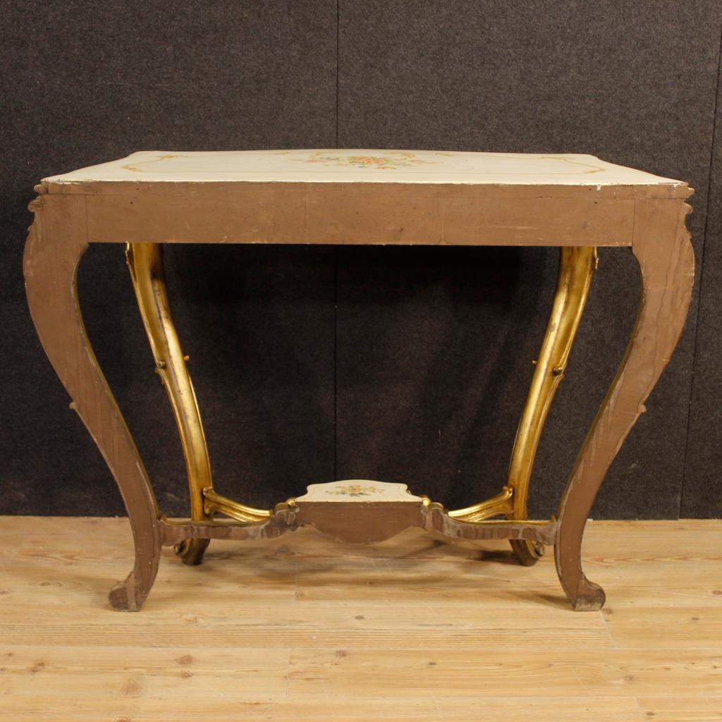 Italian Console in Lacquered, Gilded and Painted Wood from 20th Century 3
