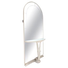 Used Italian Console Mirror, Wood and Glass, Borsani Style, 1940s