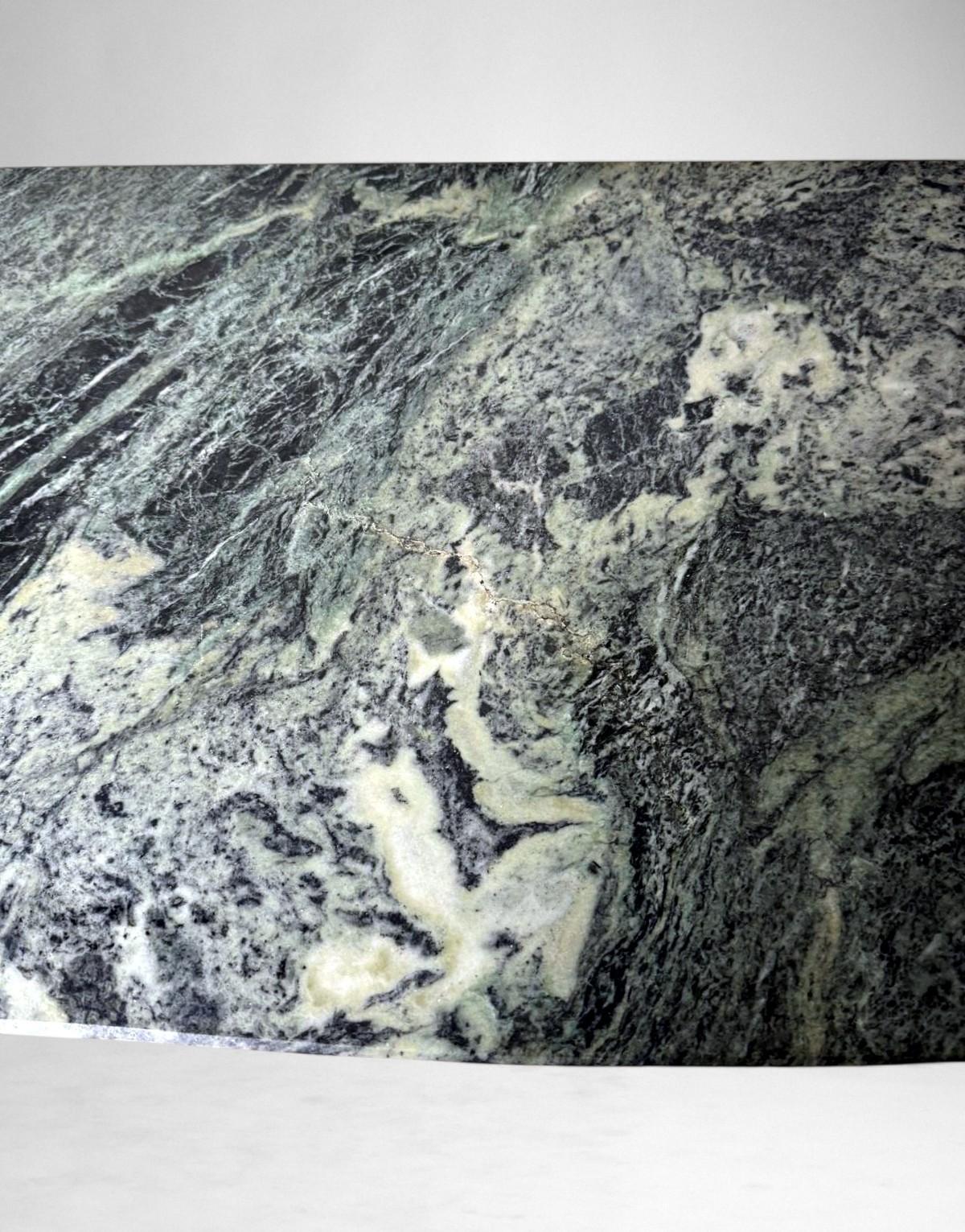 Italian Console Table 1950s In Ebonized Wood And Verde Alpi Marble For Sale 5