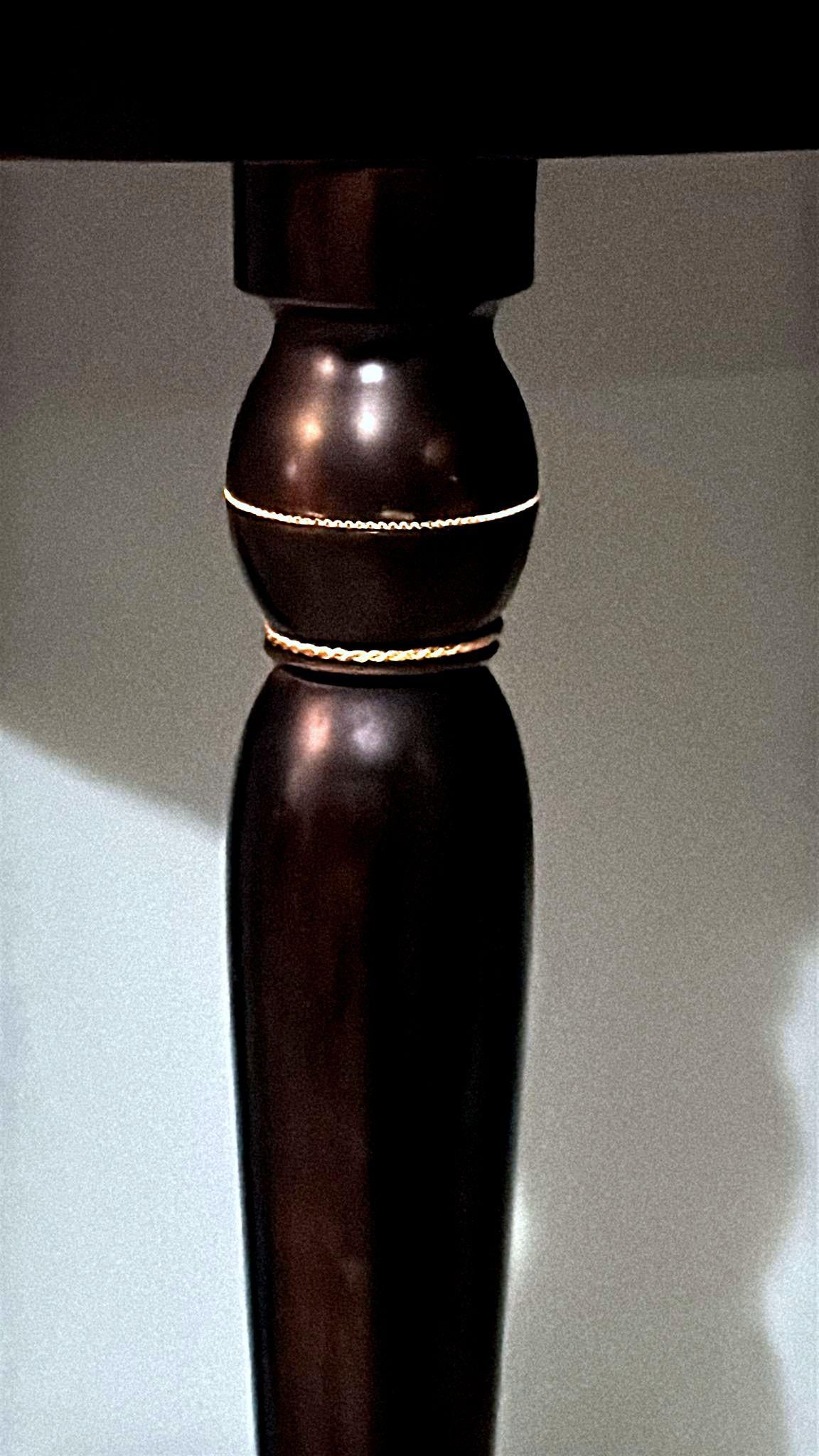 Italian Console Table 1950s In Ebonized Wood And Verde Alpi Marble For Sale 9