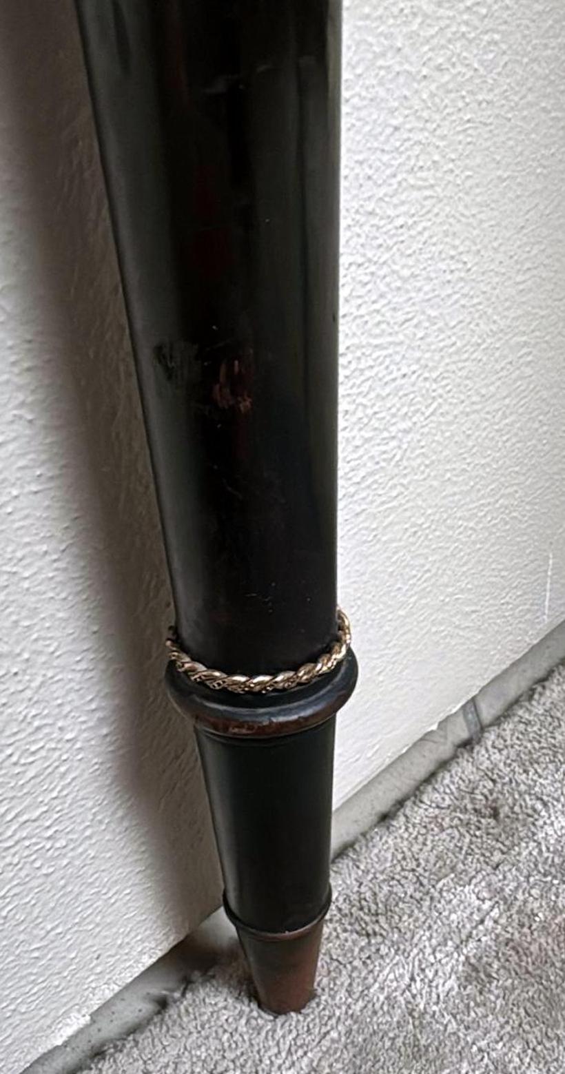 Italian Console Table 1950s In Ebonized Wood And Verde Alpi Marble For Sale 13