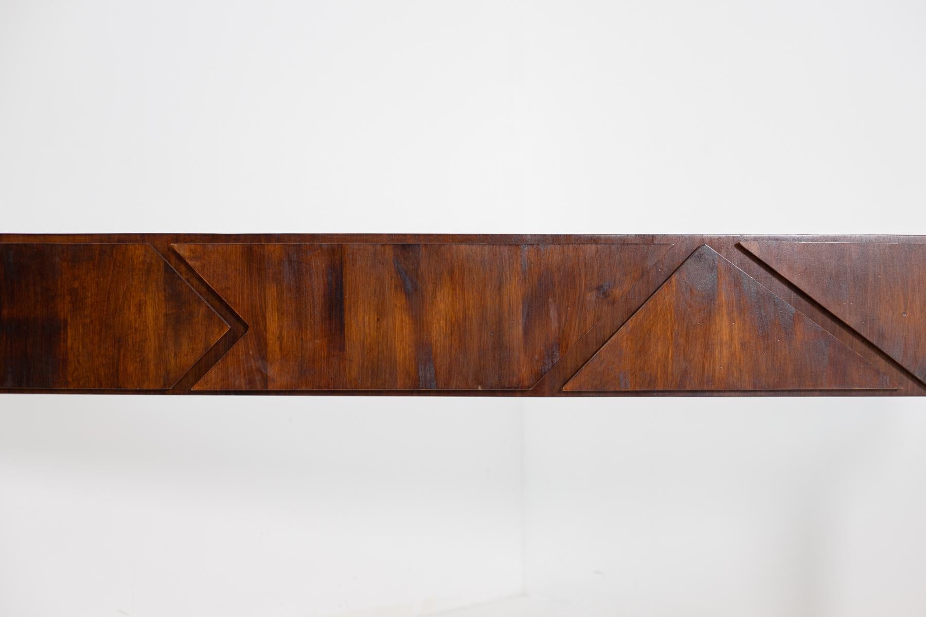 Italian Console Table Attributed to Melchiorre Bega in Walnut Wood 2