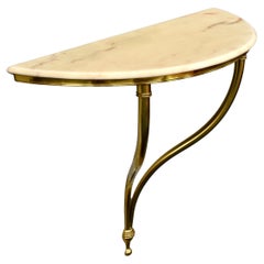 Italian Console Table in Marble and Brass, Italy, circa 1950