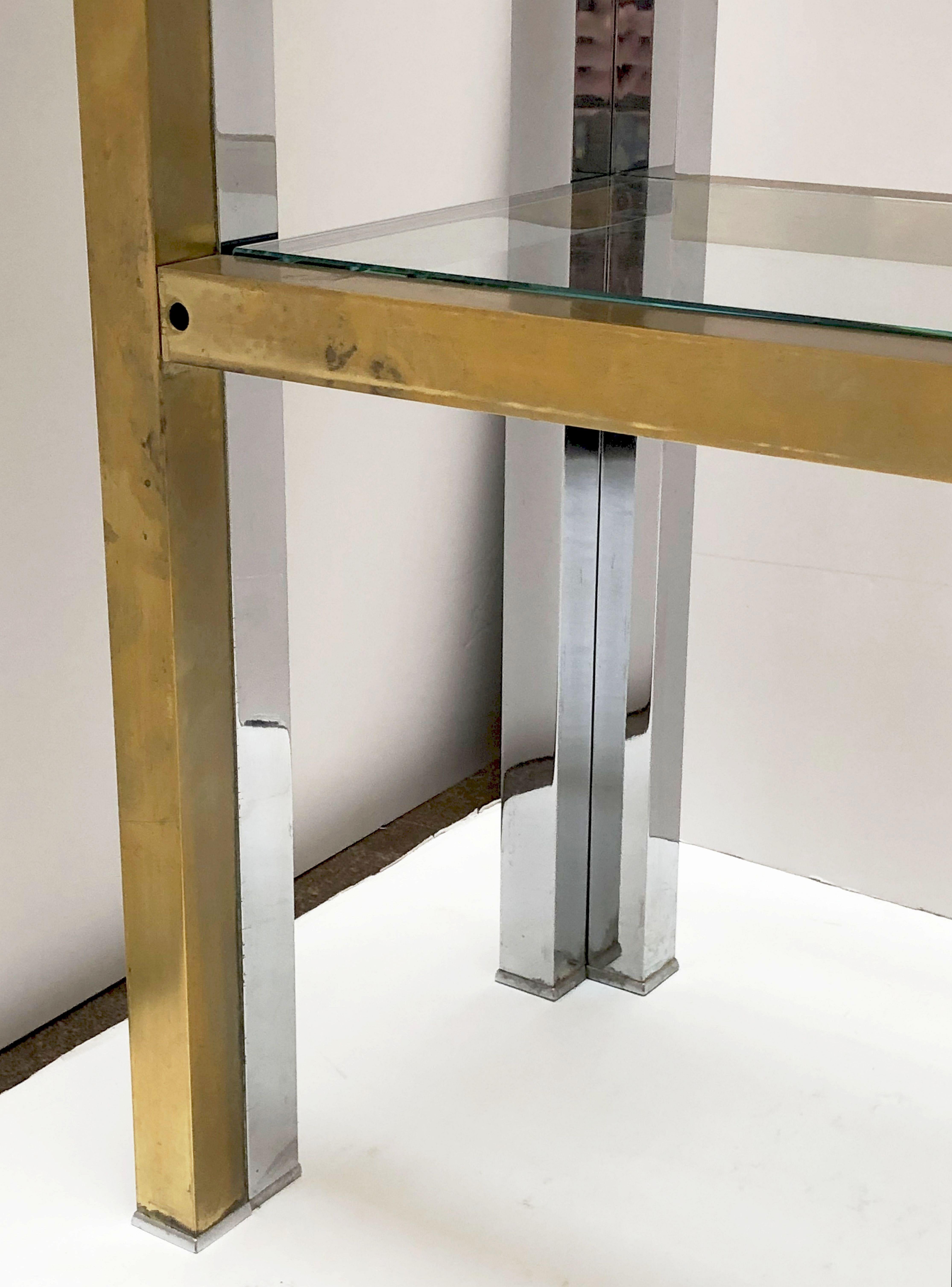 Italian Console Table of Brass, Chrome, and Glass by Renato Zevi 10