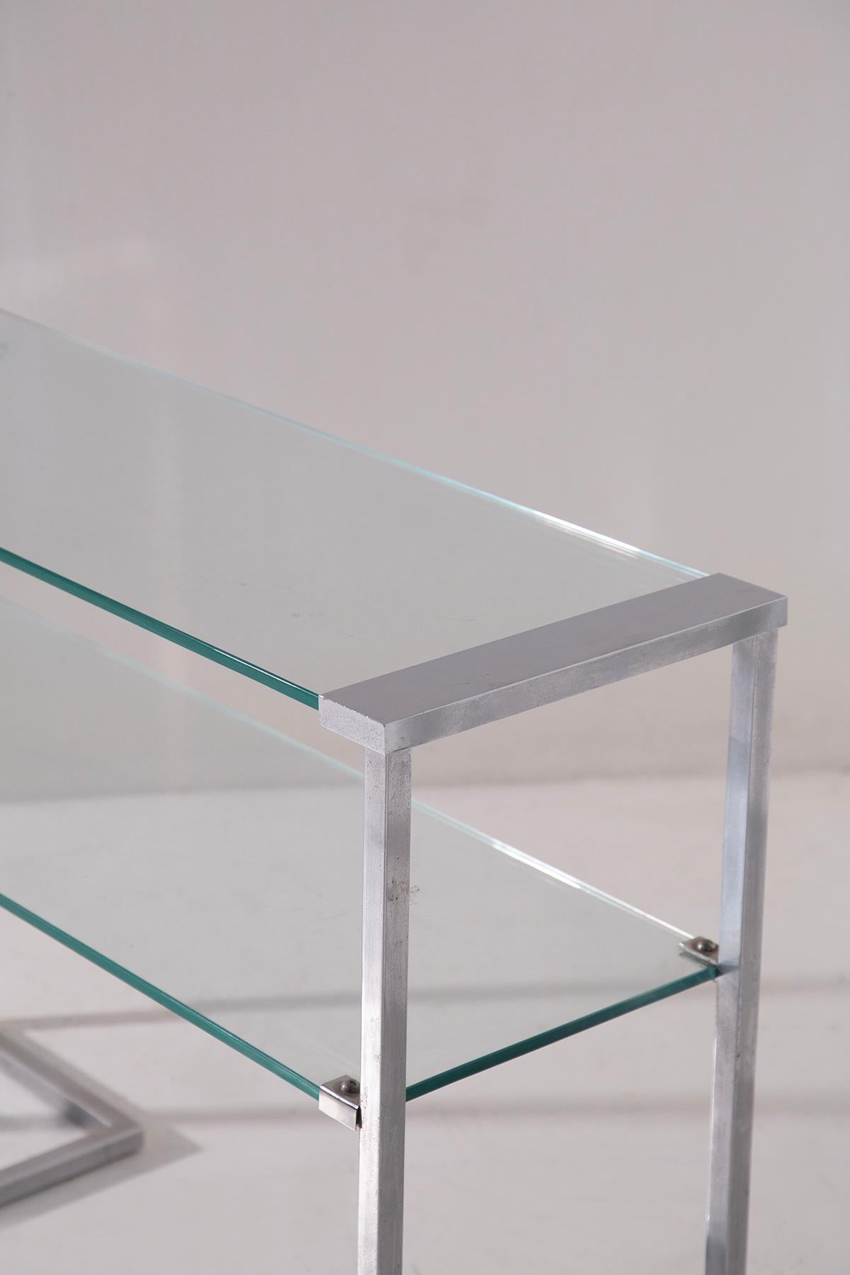 Consola o revistero italiano de cristal de los años 70 en venta 2