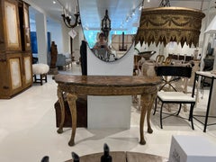 Italian console Table with Gilt, Silver and Faux Marble Top