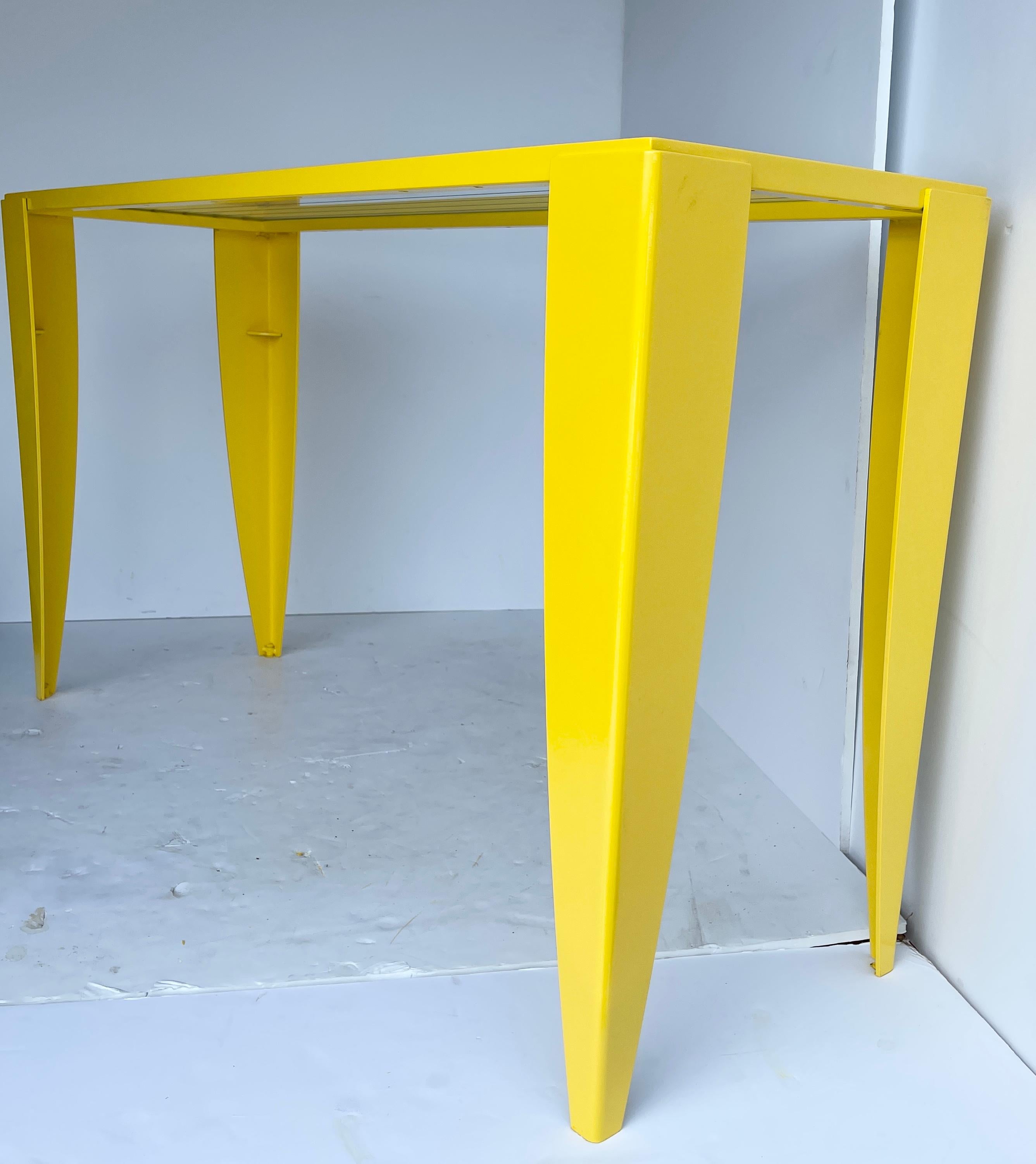 yellow console table