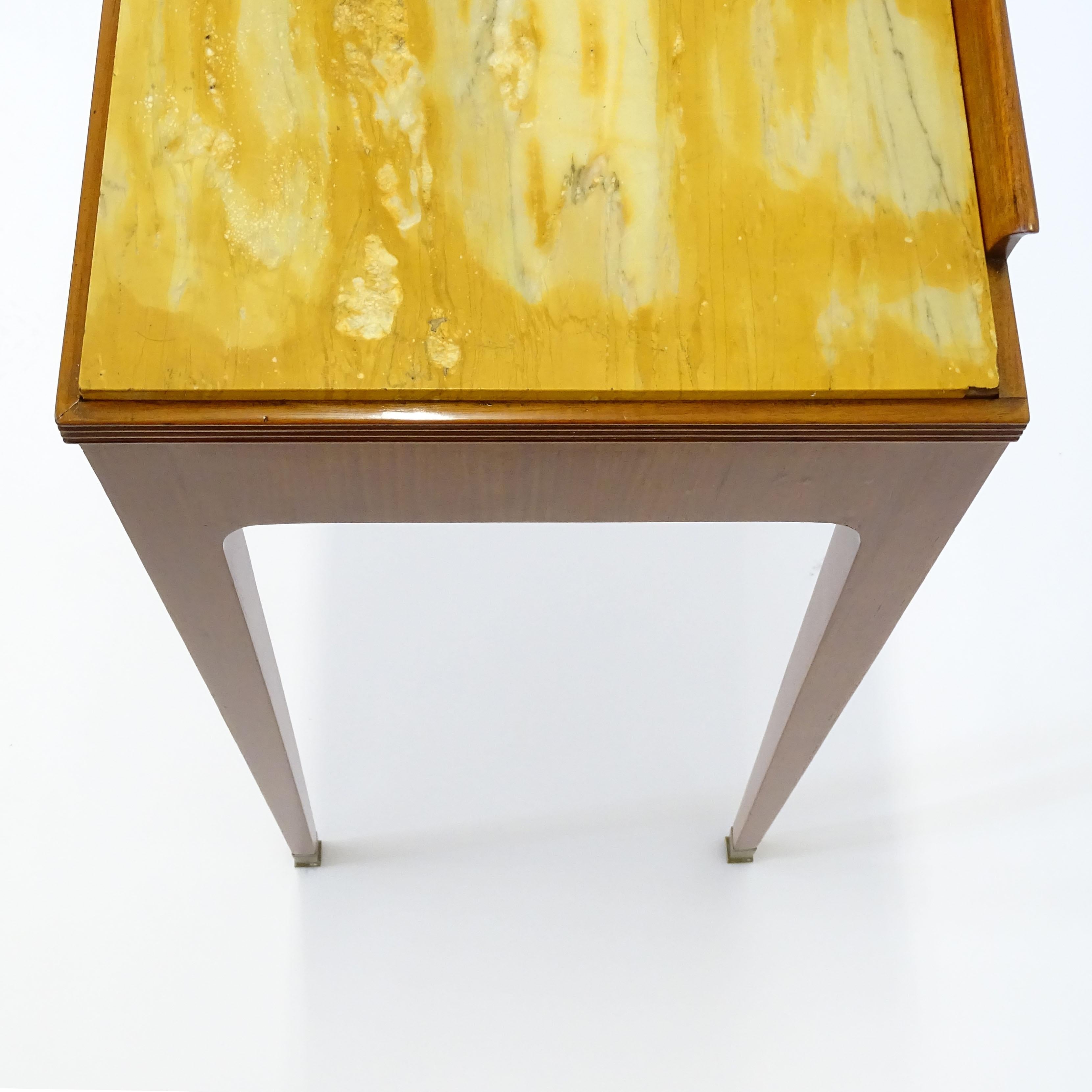 Tavolo da console italiano con tre cassetti decorati con intarsi a chiave greca in vendita 2