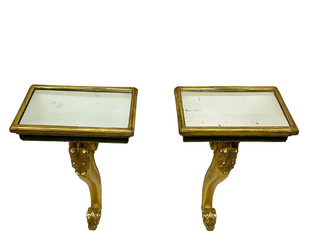 18th Century Italian console tables on a cabriole leg, ca 1800 For Sale