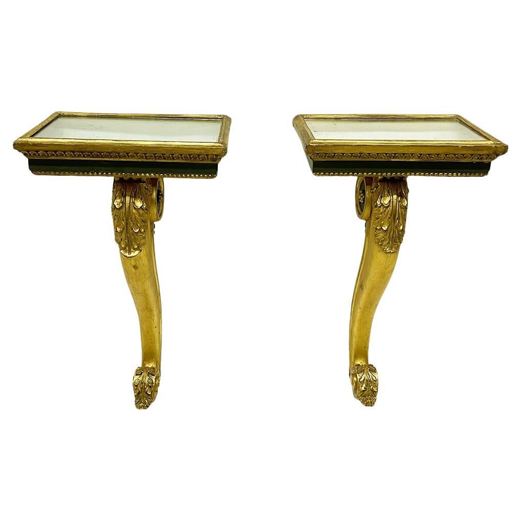 Italian console tables on a cabriole leg, ca 1800 For Sale