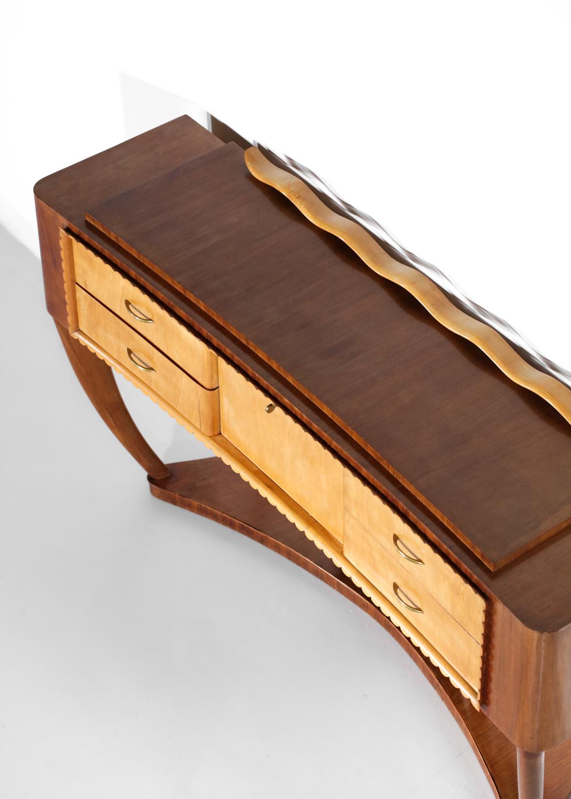 Italian Console Unit Sideboard 60's Style Paolo Buffa Gio Ponti Wood For Sale 10
