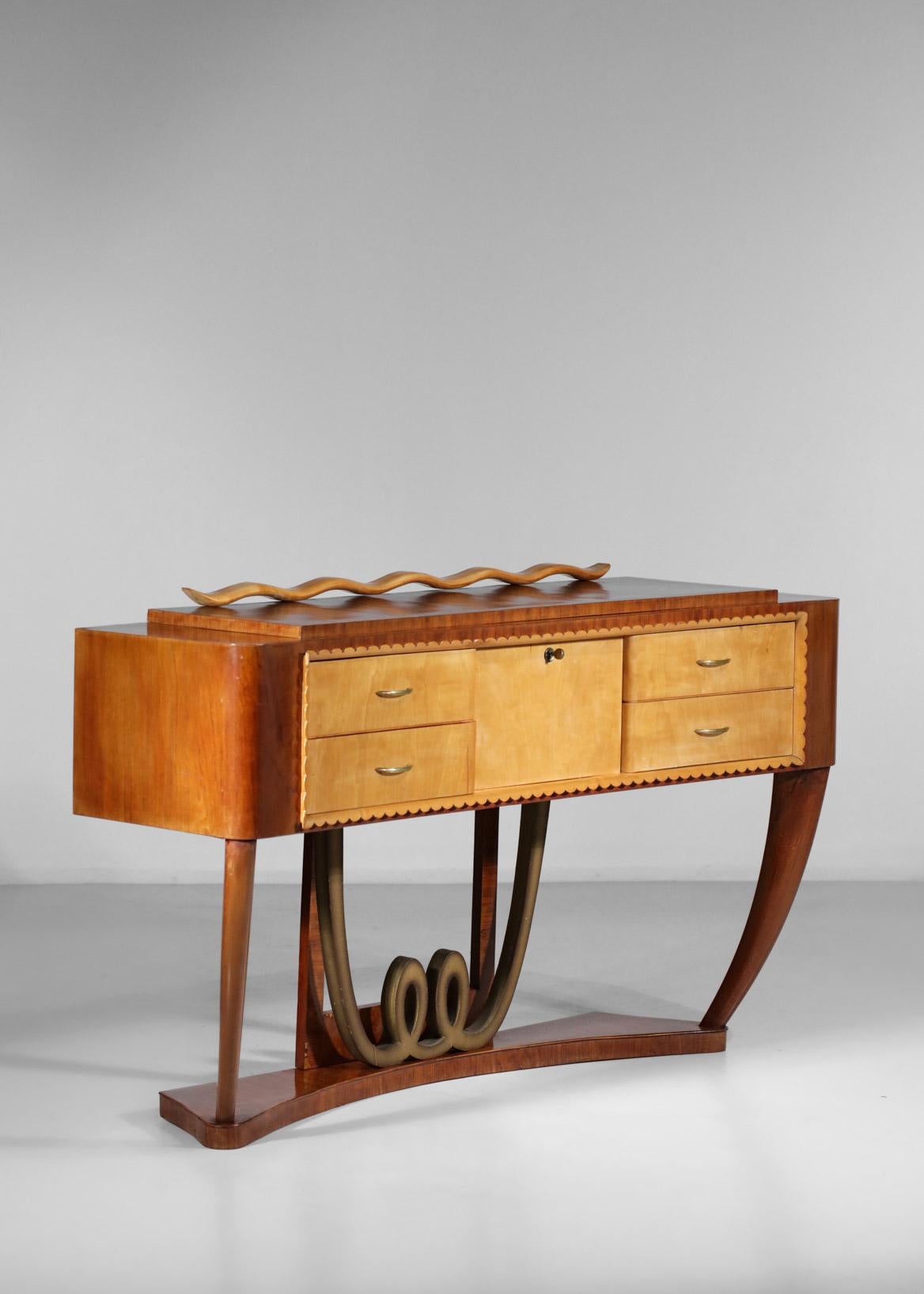Italian Console Unit Sideboard 60's Style Paolo Buffa Gio Ponti Wood For Sale 11