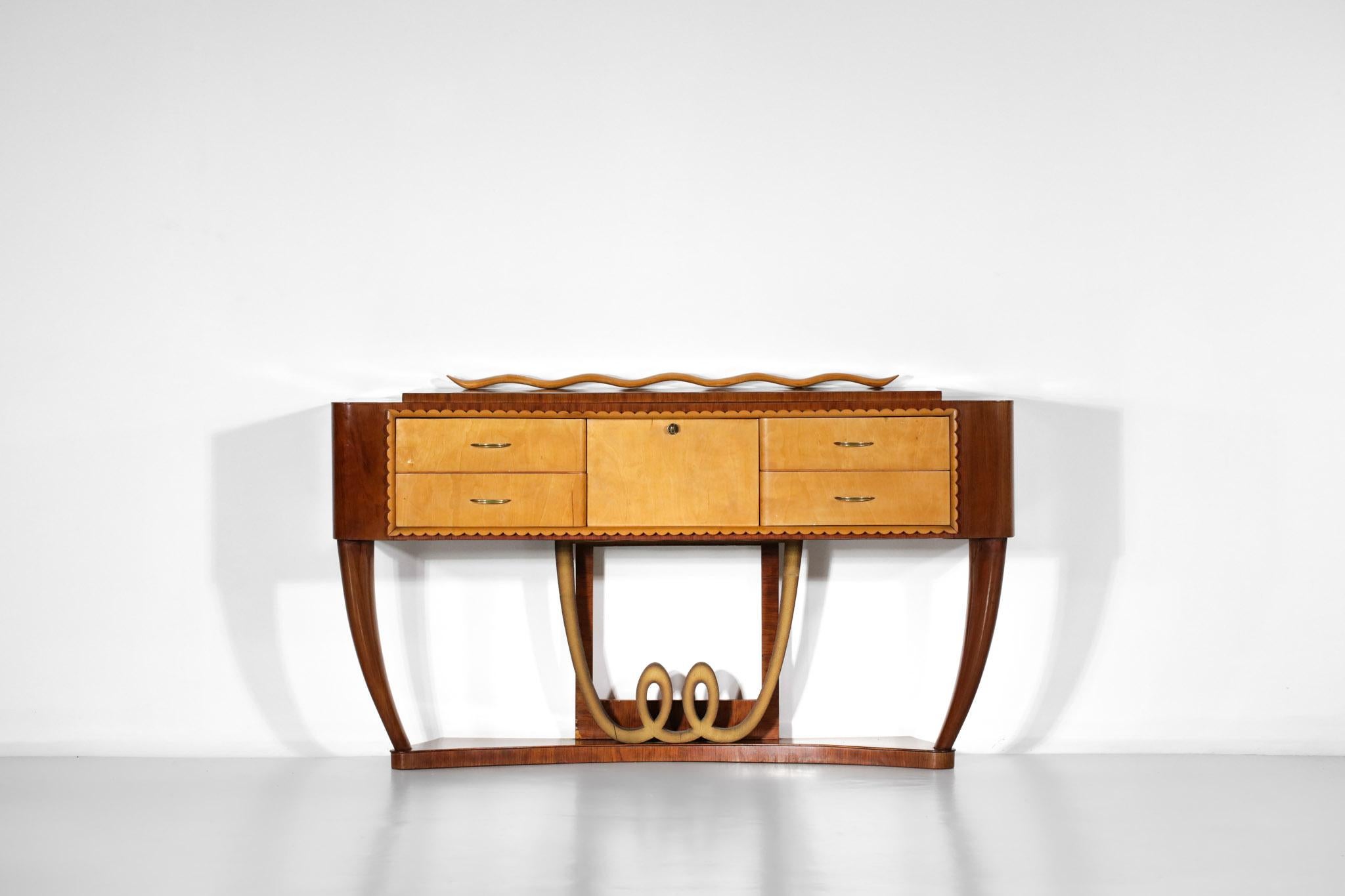 Mid-Century Modern Italian Console Unit Sideboard 60's Style Paolo Buffa Gio Ponti Wood For Sale