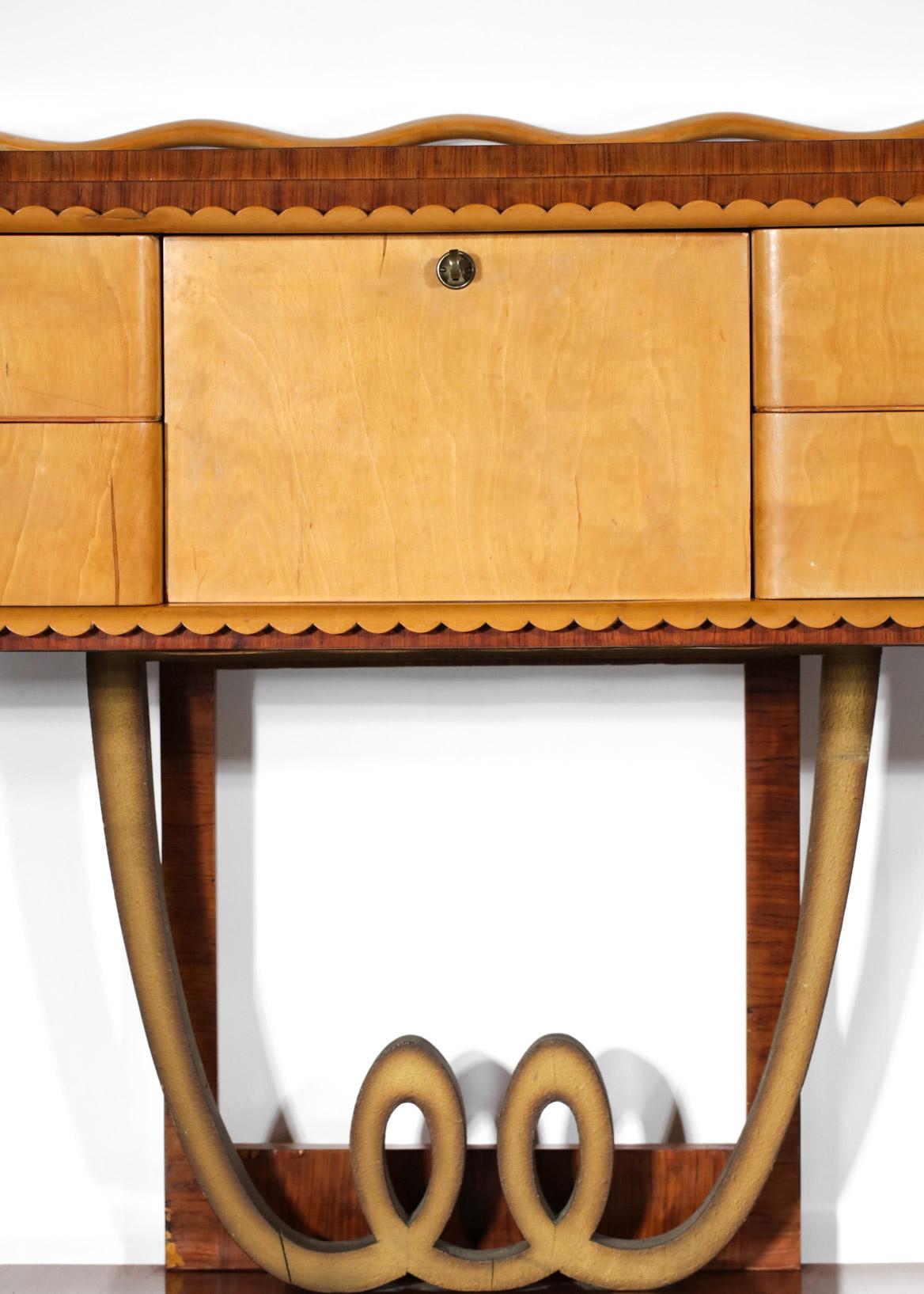 Italienisches Konsolen-Sideboard im Stil der 60er Jahre von Paolo Buffa Gio Ponti aus Holz im Angebot 1