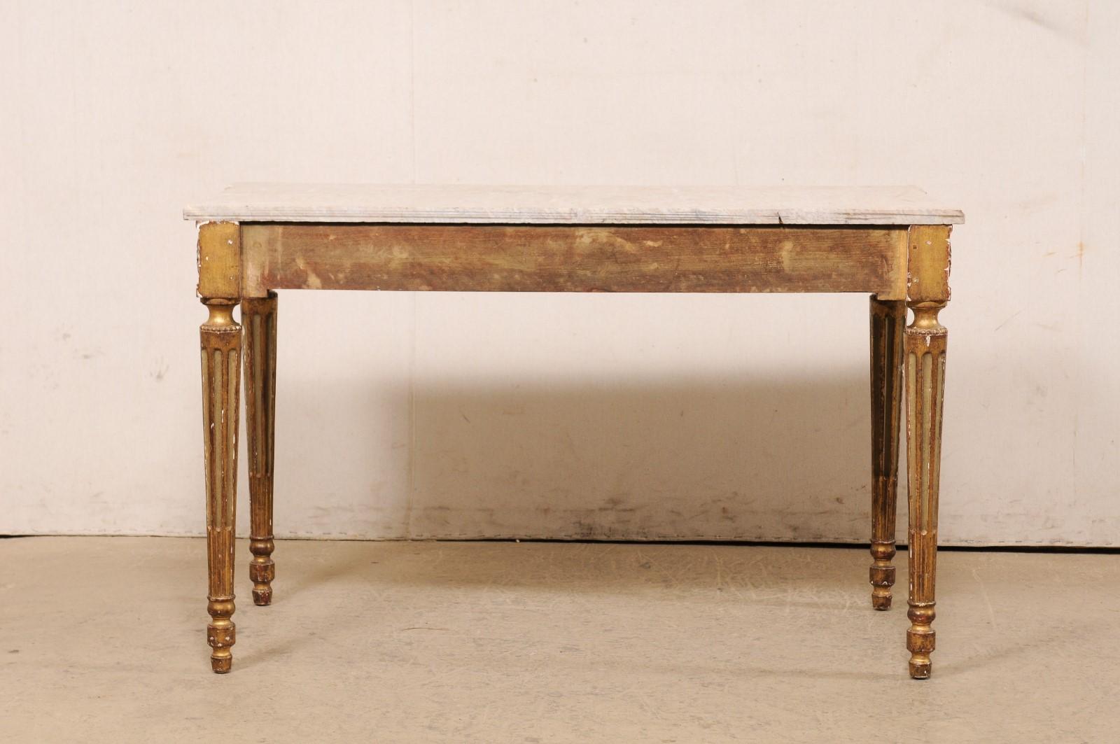 Italian Console w/its Original Marble Top & Hand-Painted Finish, Late 19th C. For Sale 3