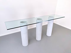 Mid-Century Modern Italian Console with Glass Top