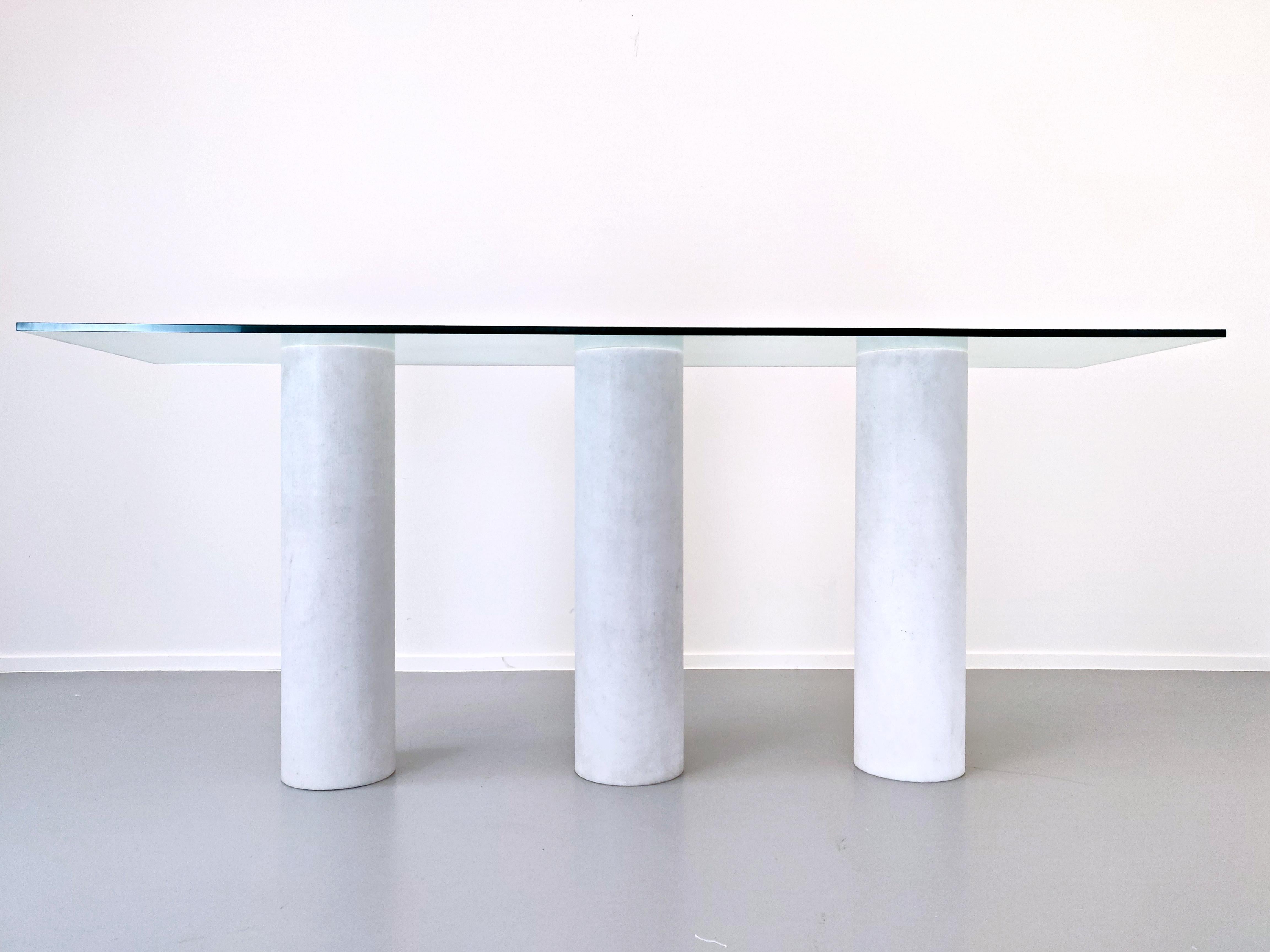 Late 20th Century Mid-Century Modern Italian Console with Glass Top For Sale