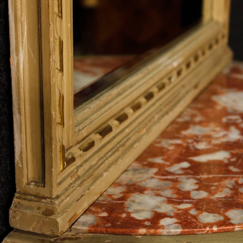 Italian Console with Mirror in Lacquered Wood in Louis XVI Style, 20th Century 6