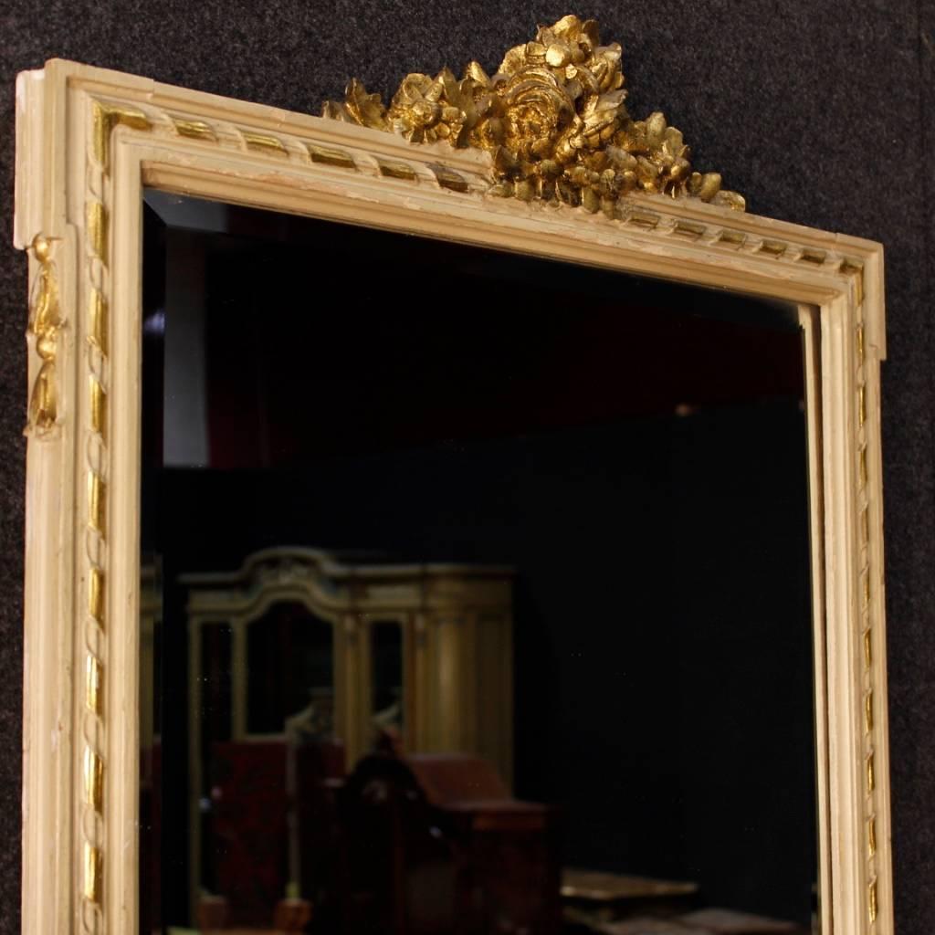 Italian Console with Mirror in Lacquered Wood in Louis XVI Style, 20th Century 2