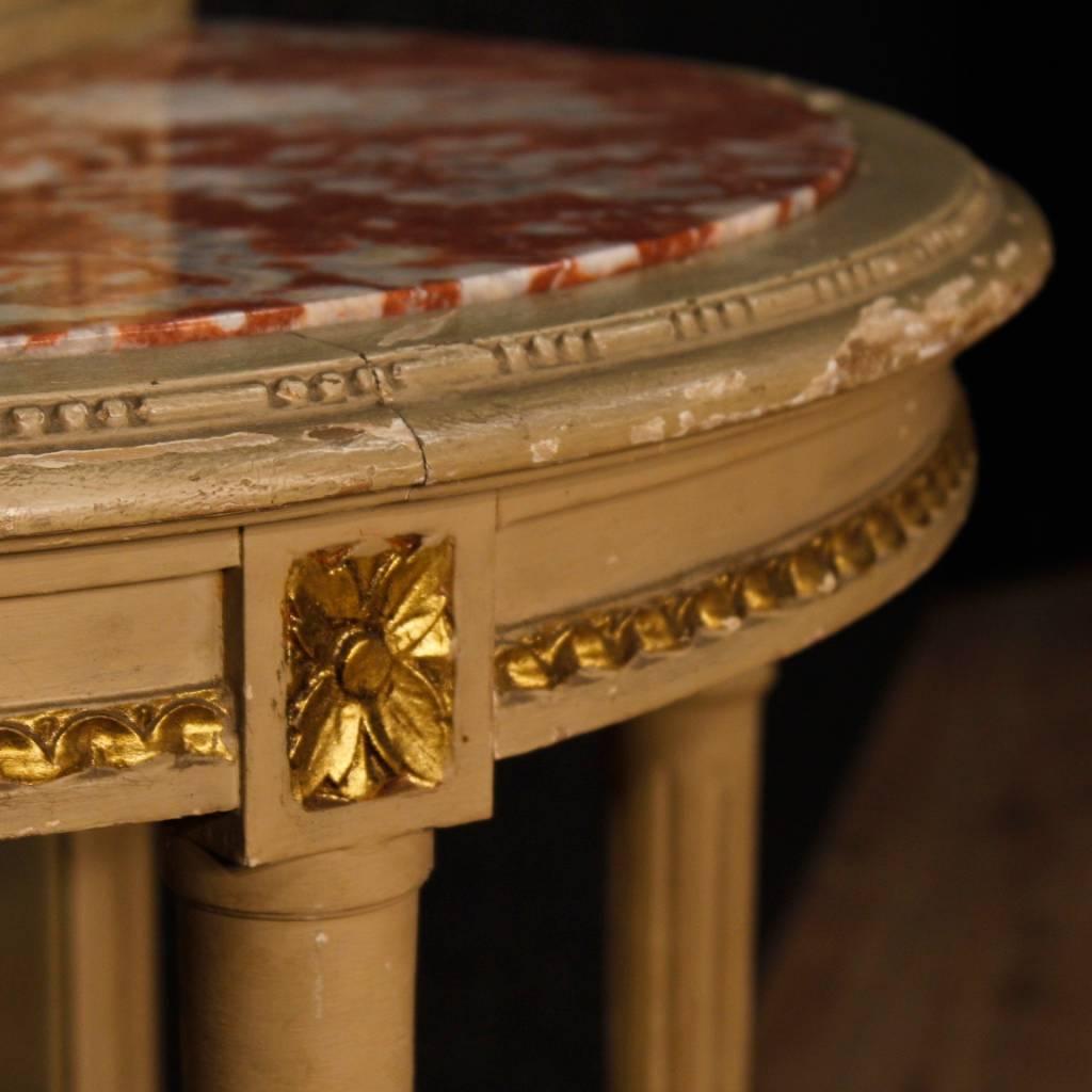 Italian Console with Mirror in Lacquered Wood in Louis XVI Style, 20th Century 3