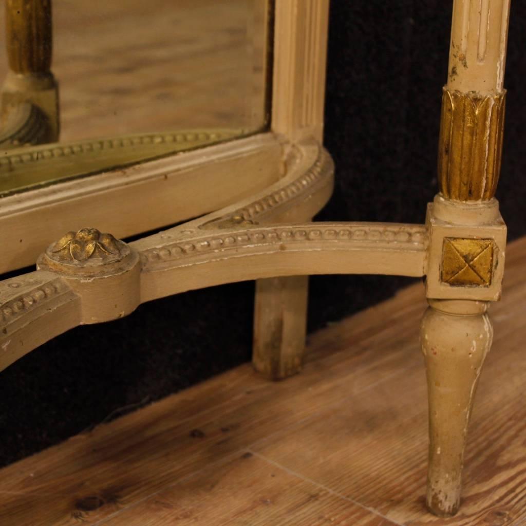Italian Console with Mirror in Lacquered Wood in Louis XVI Style, 20th Century 4