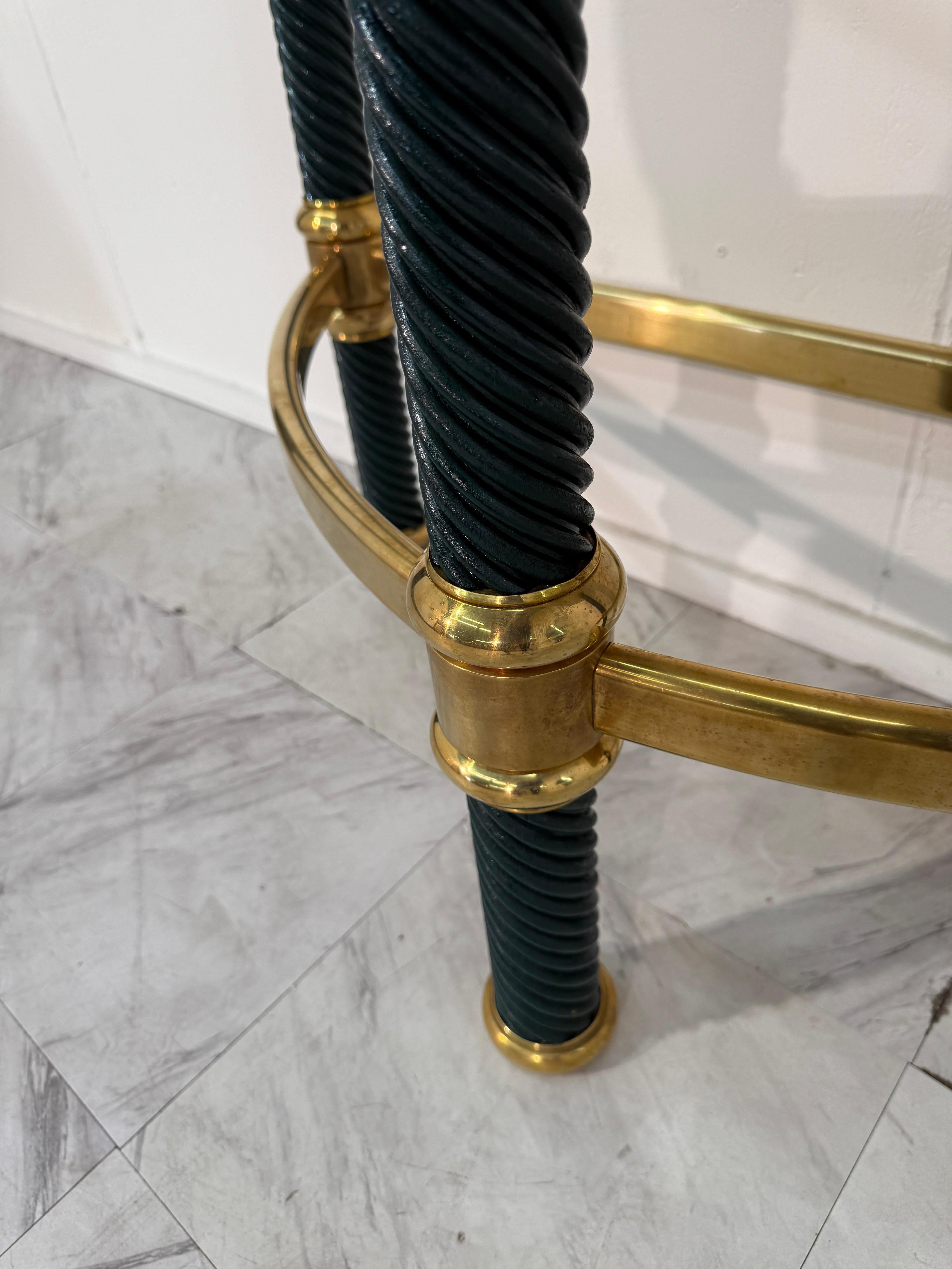 Italian Console with Mirror, Lacquered Dark Green For Sale 4