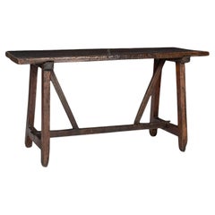 Console italienne avec base à tréteaux