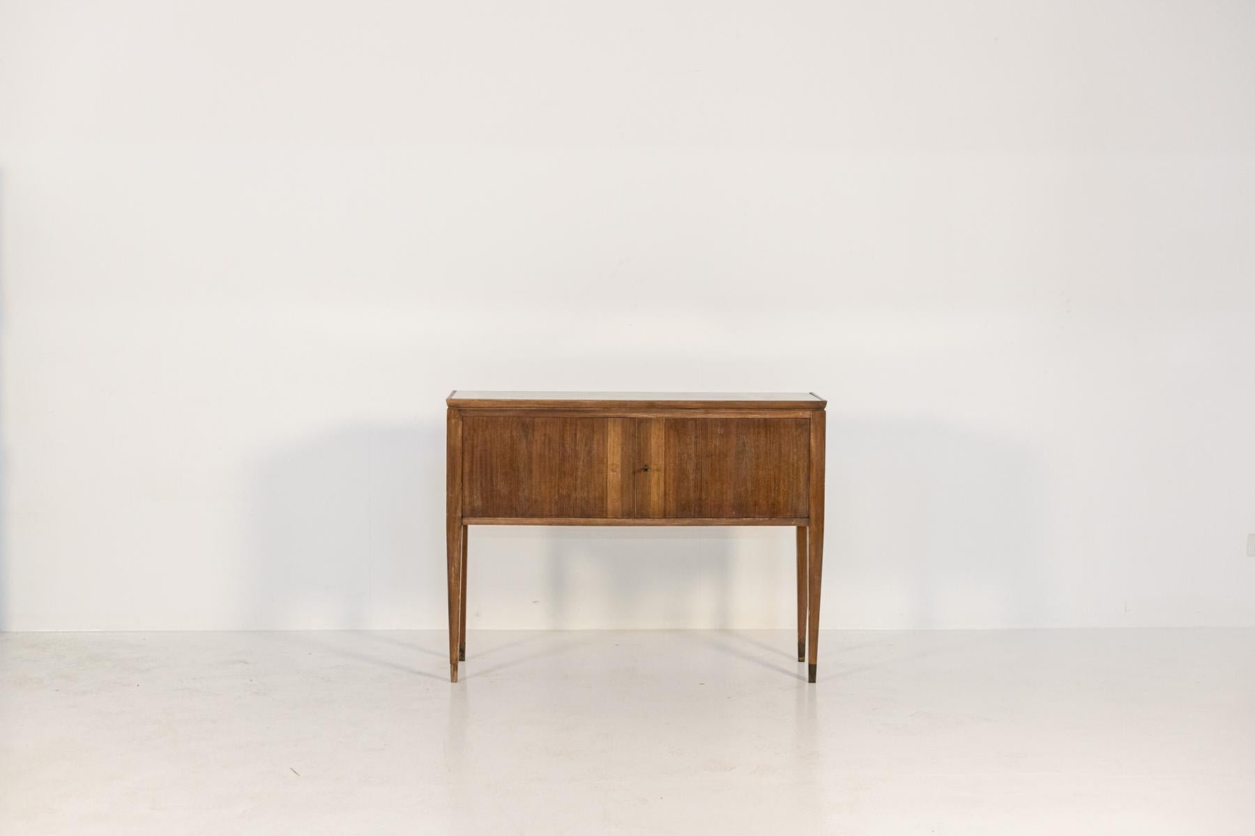 Italian Consolle Attributed to Gio Ponti in Wood and Brass 5