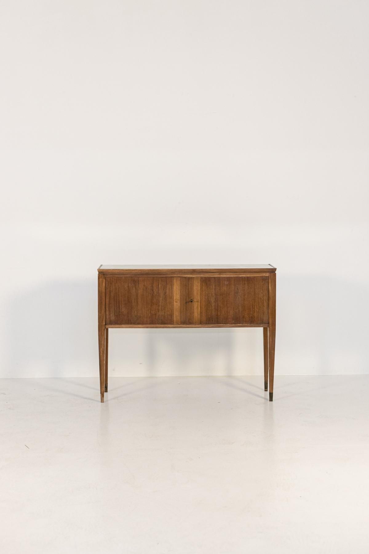 Italian Consolle Attributed to Gio Ponti in Wood and Brass 6