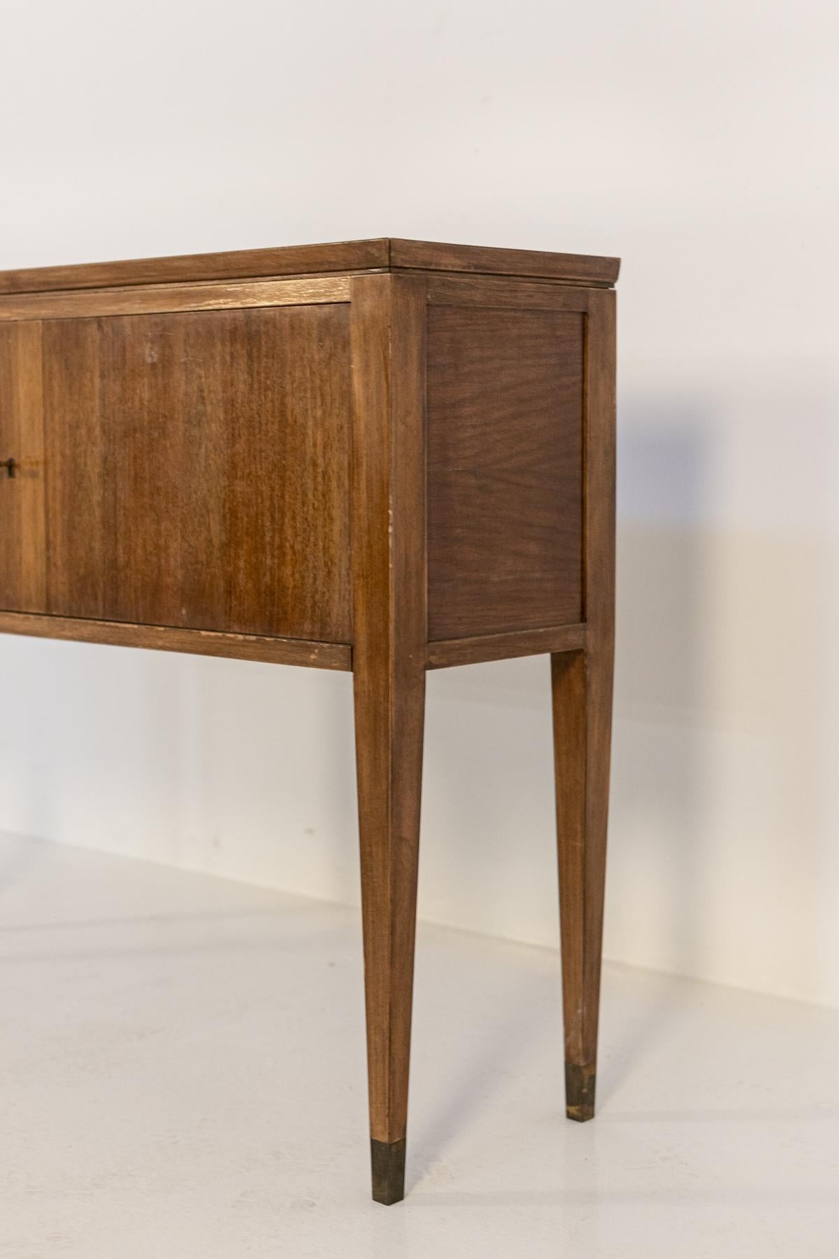 Italian Consolle Attributed to Gio Ponti in Wood and Brass 3