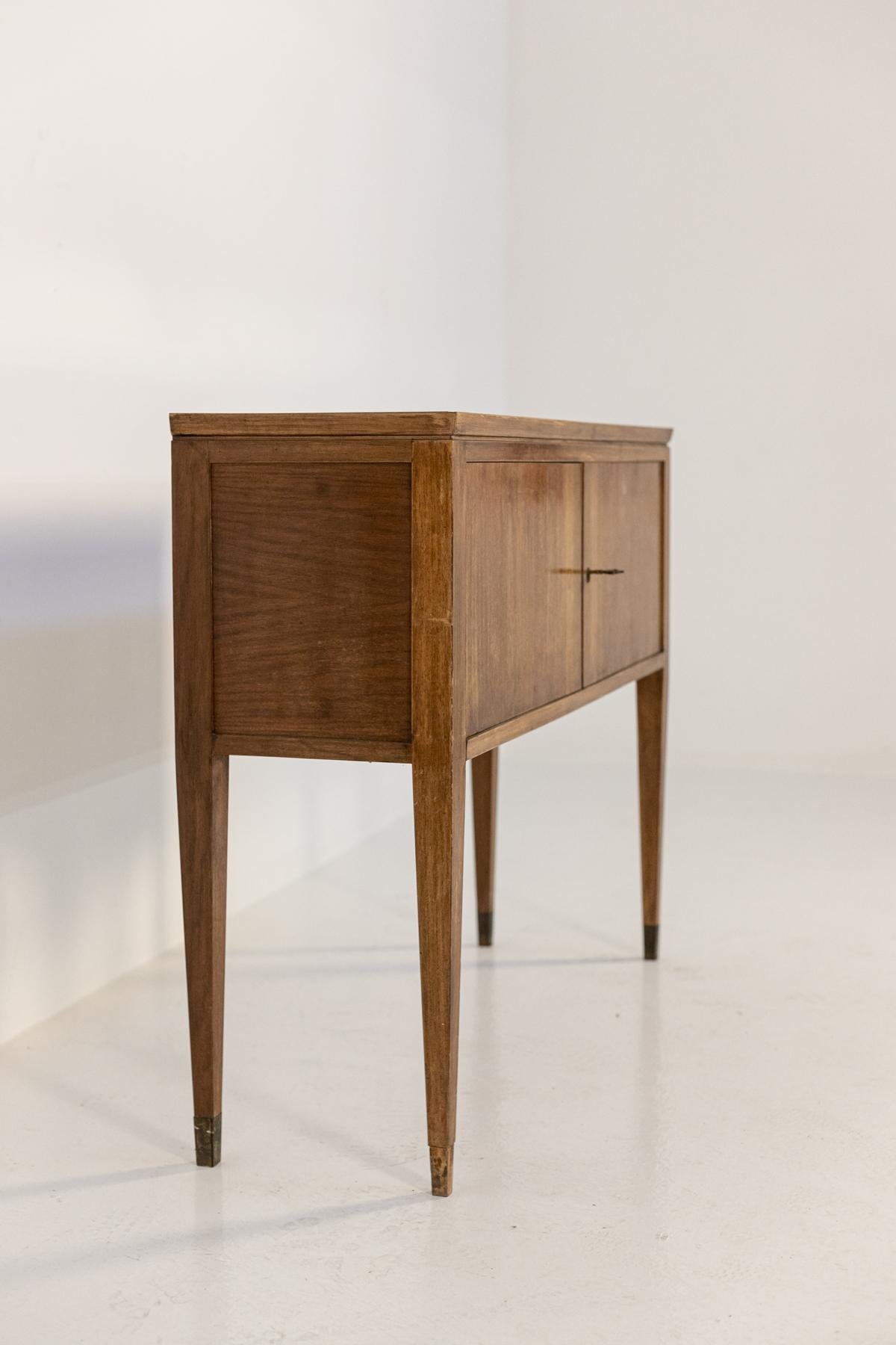 Italian Consolle Attributed to Gio Ponti in Wood and Brass 4