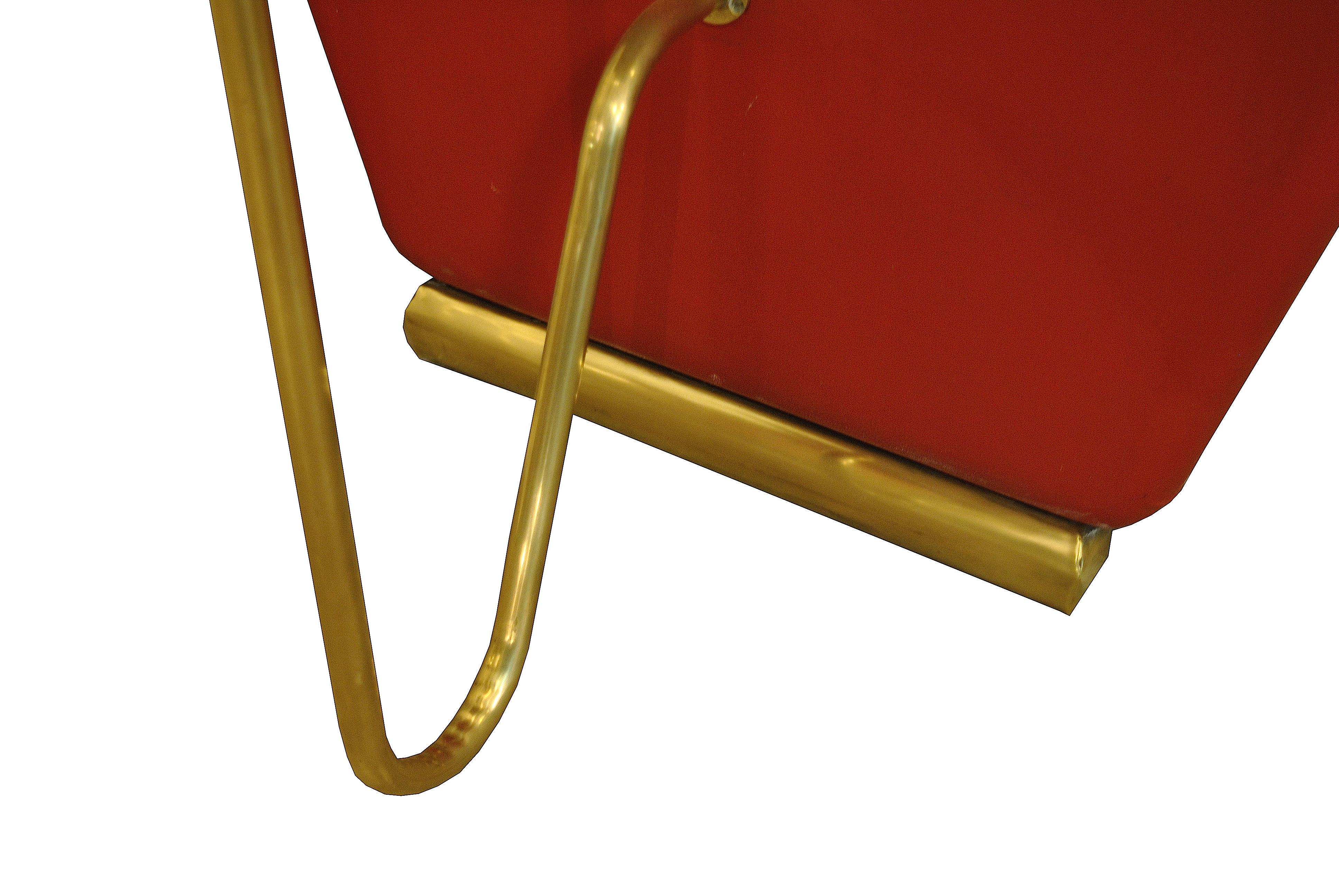 Italienisches Consolle aus Messing und Holz, 1960er-Jahre im Angebot 6