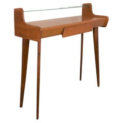 Italian Consolle, Wood and Glass, 1950s