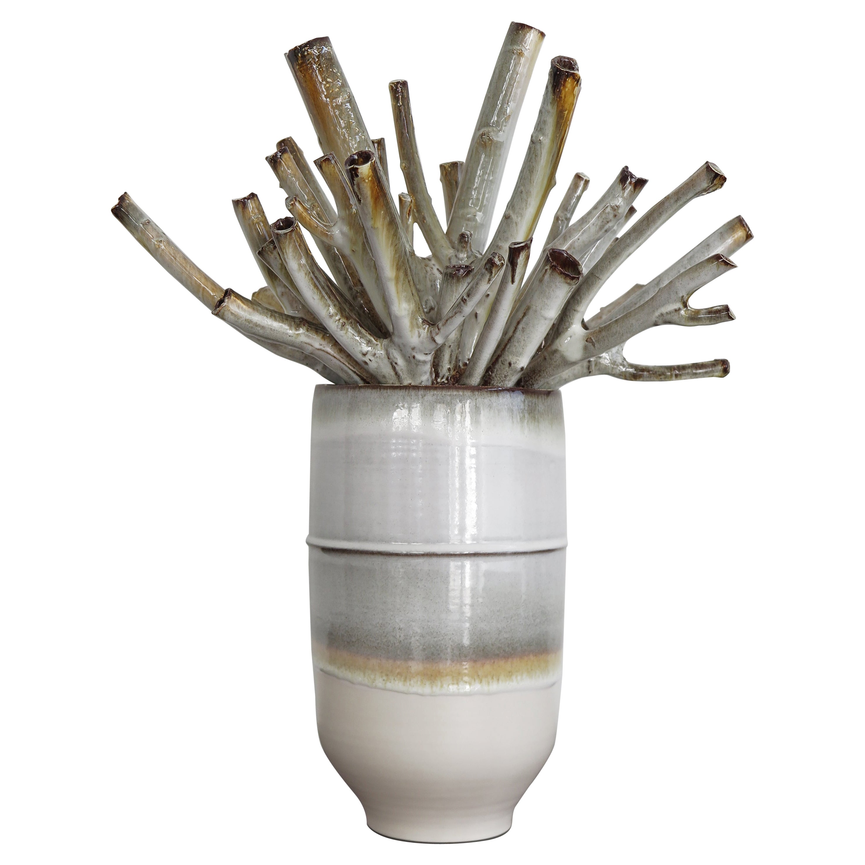 Italienische zeitgenössische Canopo-Vase aus künstlerischer Keramik von Amaaro, 2022