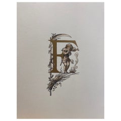 Italian Contemporary "Arts & Crafts Fonts" Print with Pure Gold Leaf, 2 of 5