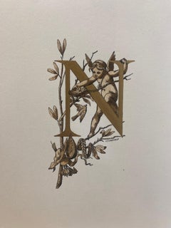 Italian Contemporary "Arts & Crafts Fonts" Print with Pure Gold Leaf, 5 of 5