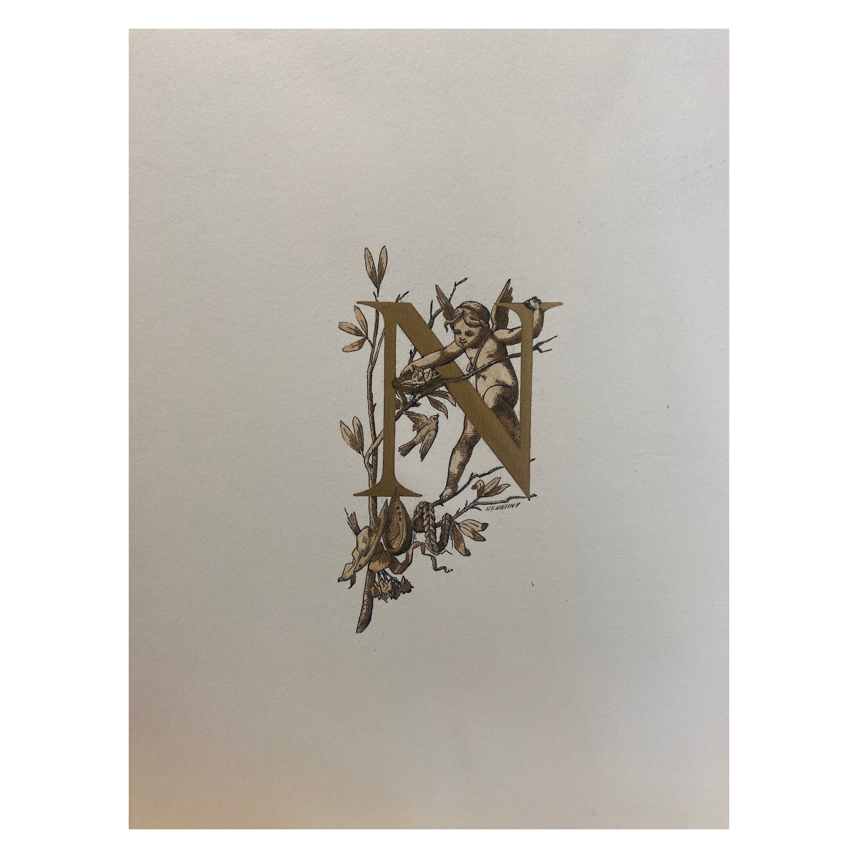 Italienischer Contemporary "Arts & Craft Fonts" Druck mit reinem Blattgold, 5 von 5