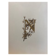 Italian Contemporary "Arts & Crafts Fonts" Print with Pure Gold Leaf, 5 of 5