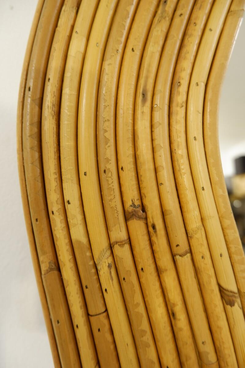 Italian Contemporary Bamboo Wall Mirror For Sale 2