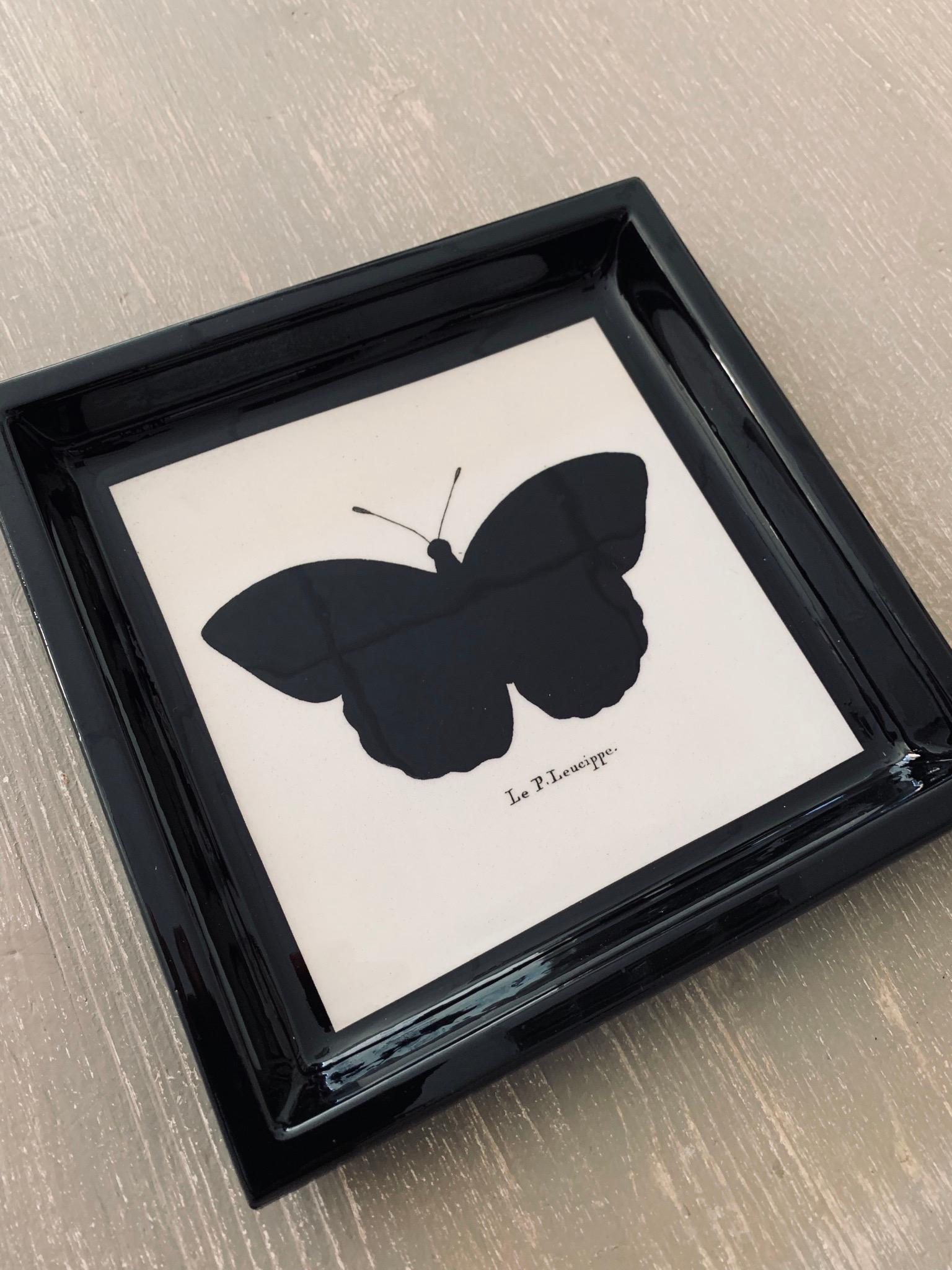 Bandeja de bolsillo de resina de mariposa de la colección italiana contemporánea 