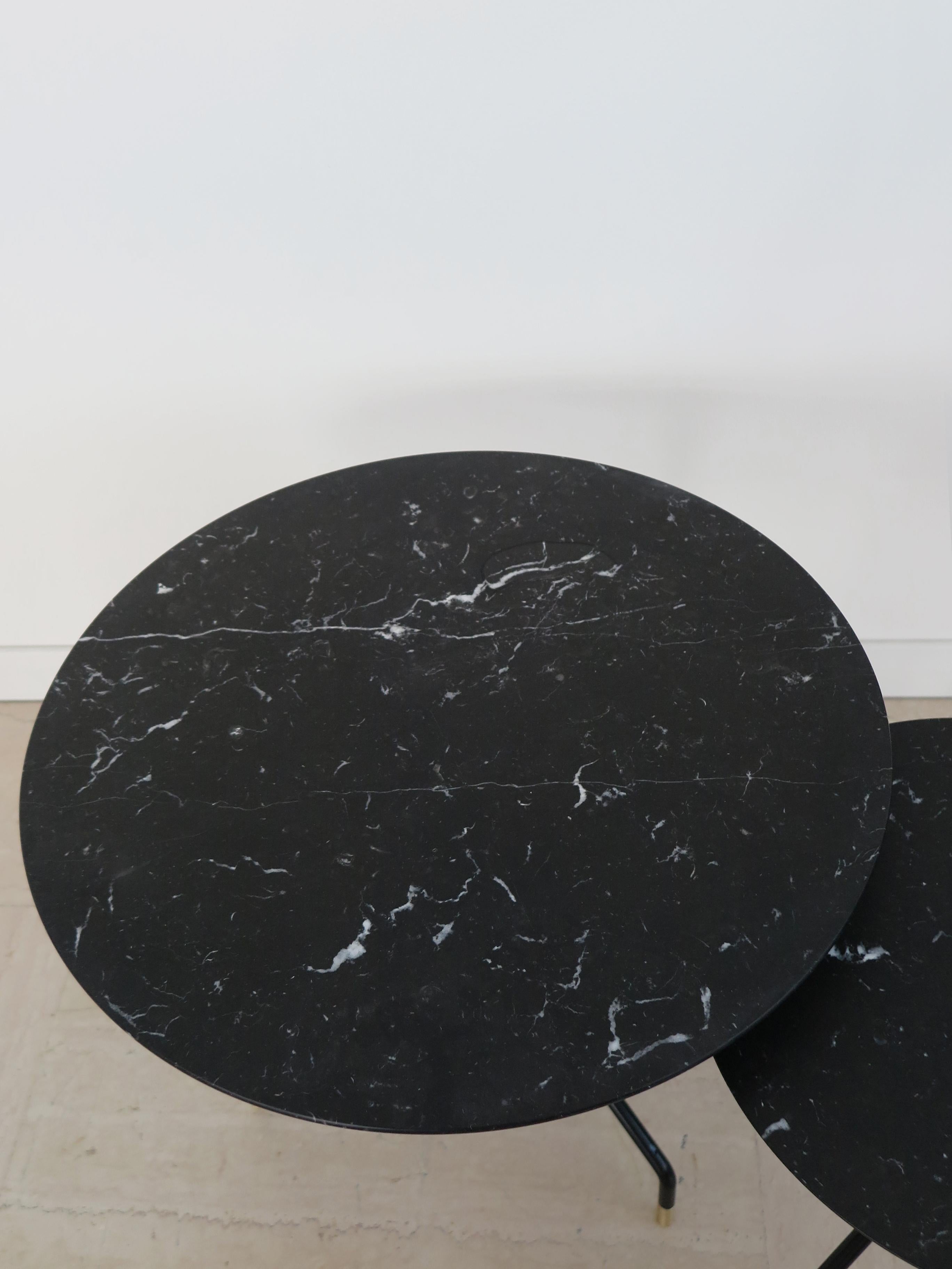 Modern Italian Contemporary Black Marble Coffee Tables Set New Design Capperidicasa For Sale