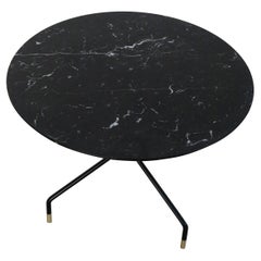 Italian Contemporary Black Marble Round Coffee Table New Design Capperidicasa