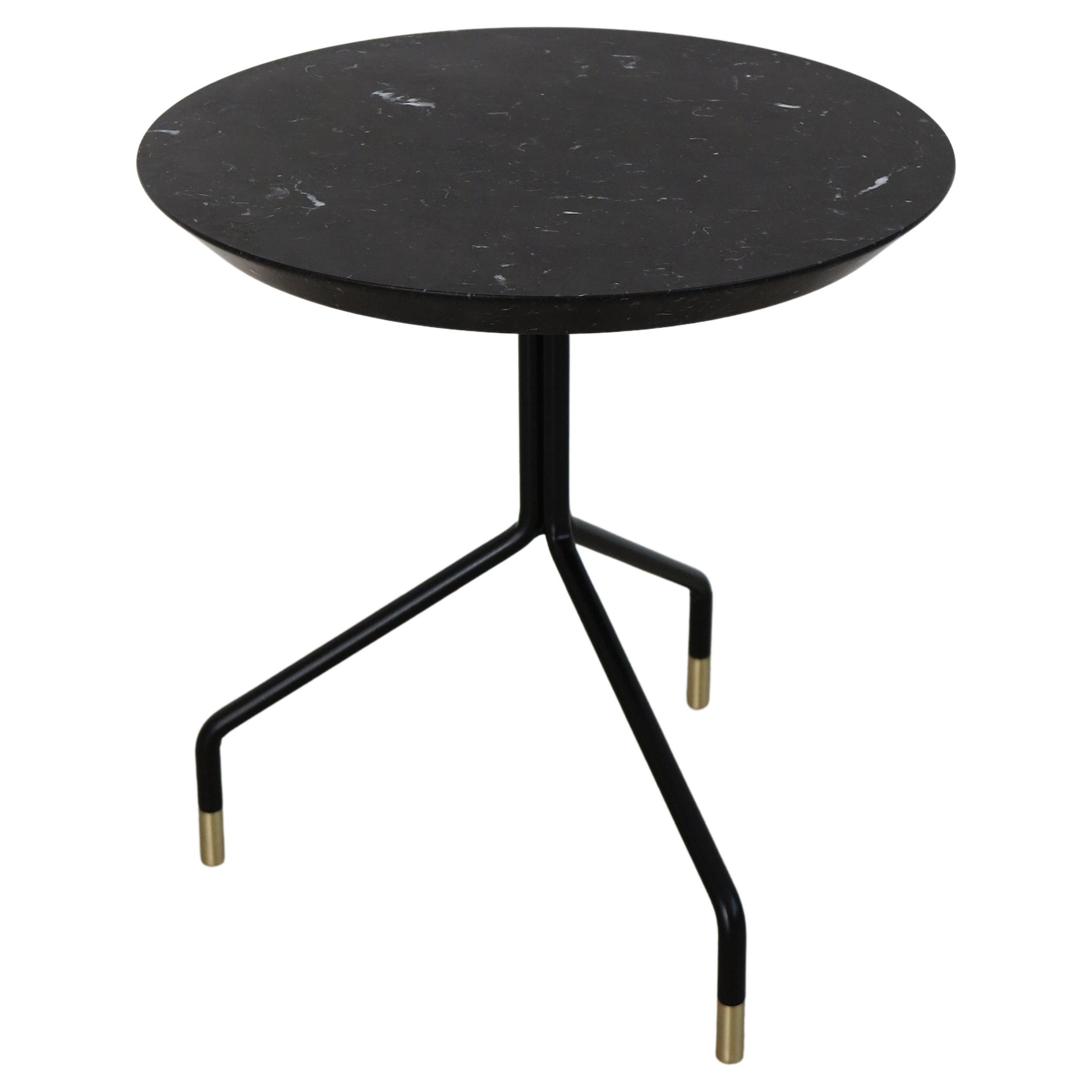 Table basse ronde contemporaine italienne en marbre noir New Design Capperidicasa en vente