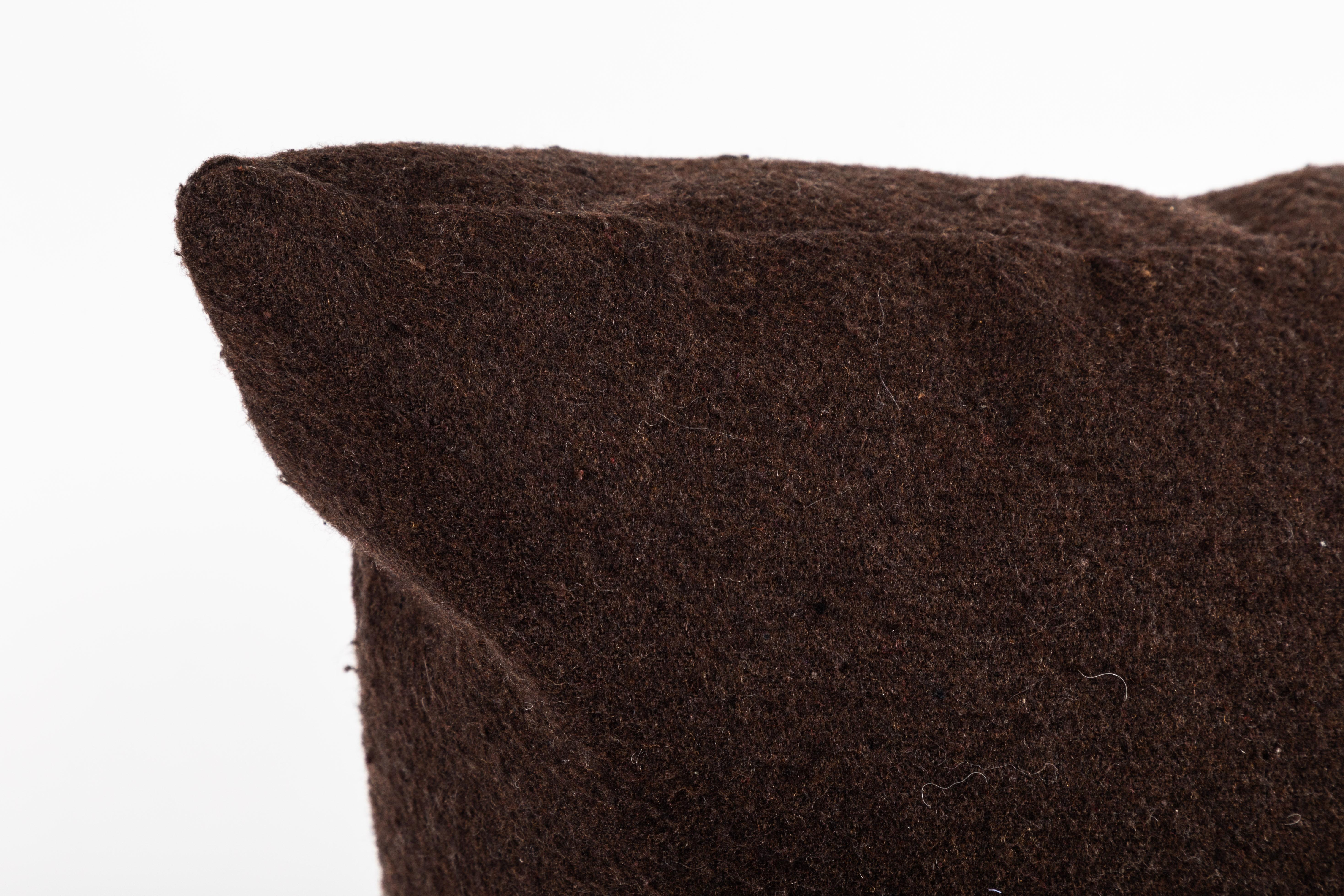 Wool Italian Contemporary Brown Cashmere Pillow