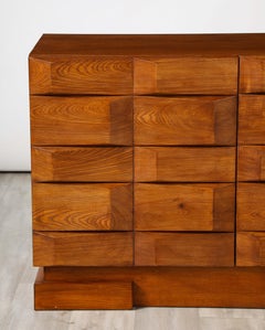 Italian Contemporary Carved Oak Two-Door Cabinet